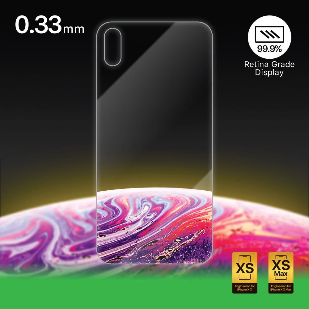 Flexabsorberende skærmbeskyttelse på bagsiden, 0,33 mm, til iPhone XS / XS Max