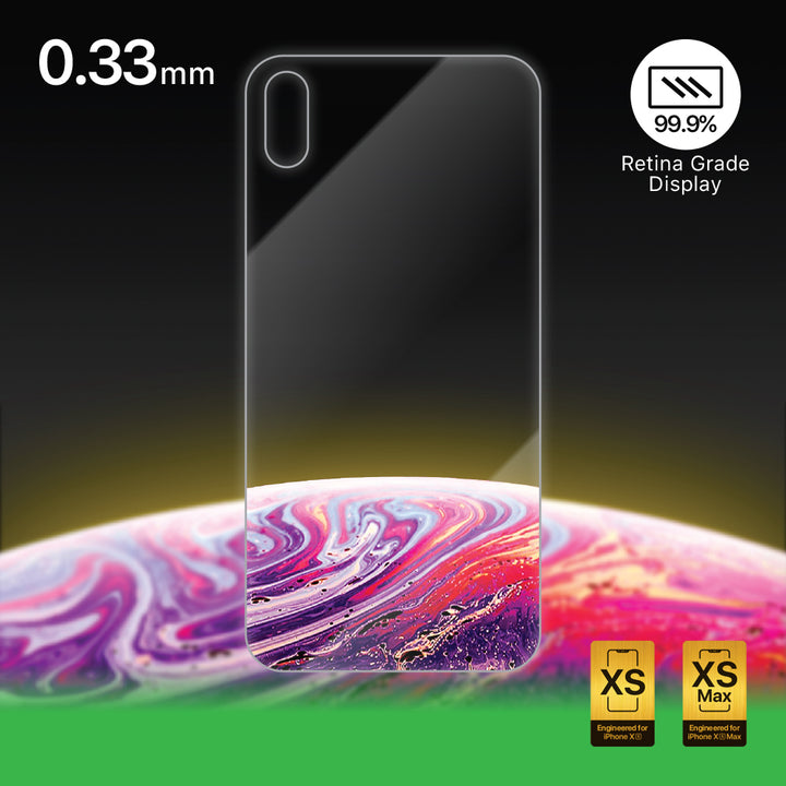 Flexabsorberende skærmbeskyttelse på bagsiden, 0,33 mm, til iPhone XS / XS Max