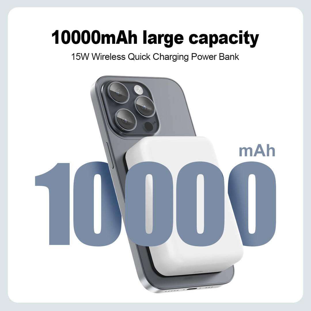 Eseekgo 10000mAh 15W Super-Fast Magnetic Wireless Power Bank with FREE USB-C cable