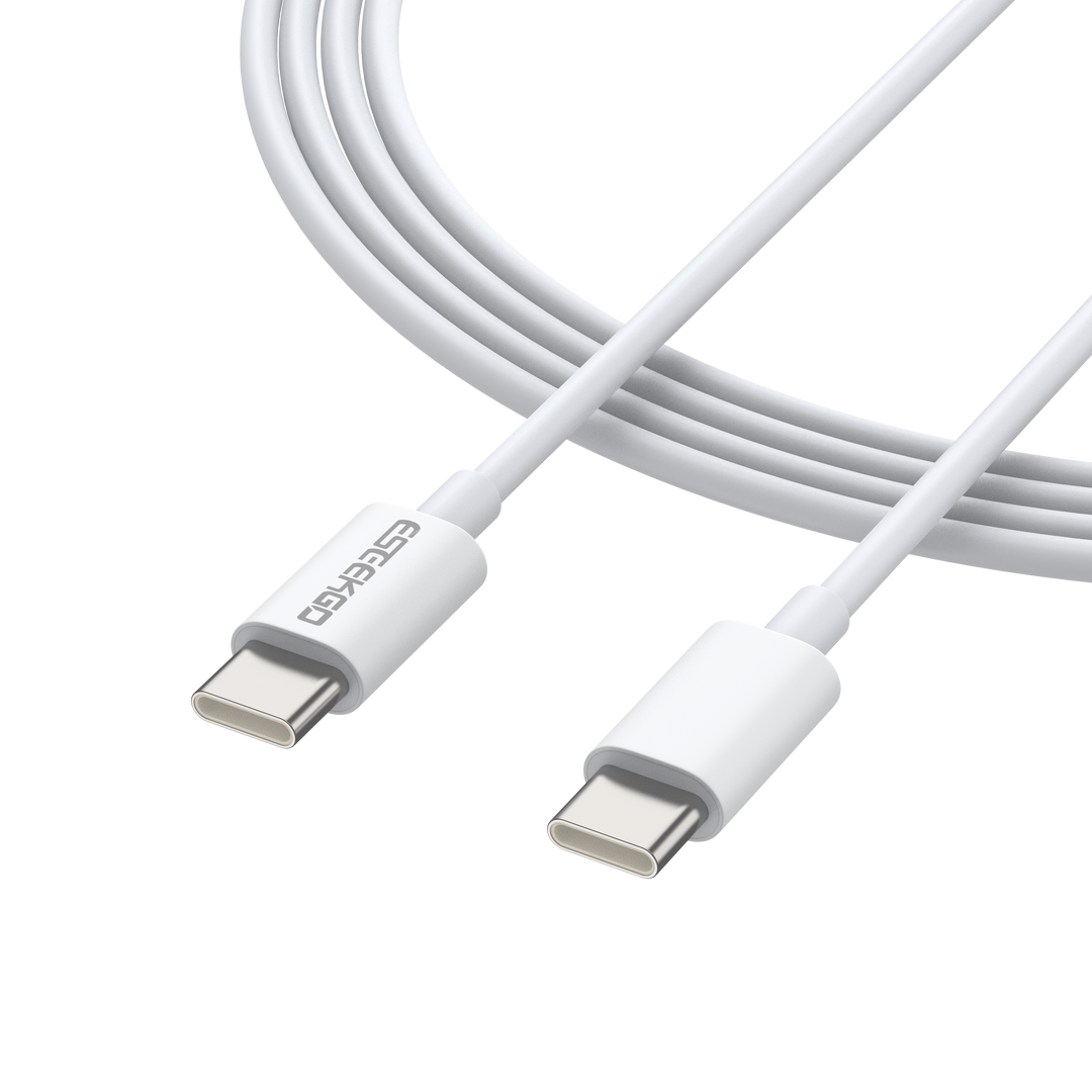 ESEEKGO 66W snabbladdande USB-C till USB-C-kabel, vit