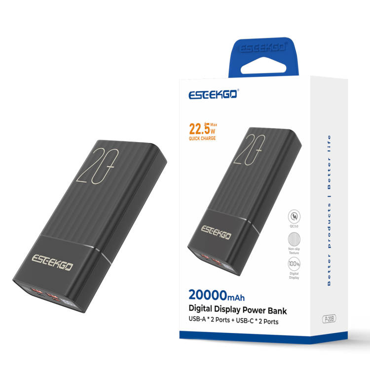 Eseekgo 20000mAh 22.5W Ultra Fast Digital Display Power Bank with FREE USB-C cable