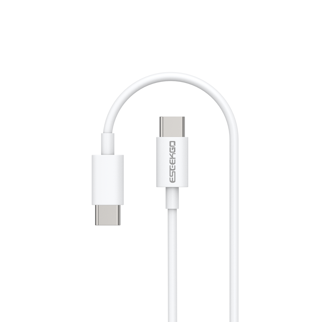 ESEEKGO 66W hurtigopladende USB-C til USB-C-kabel, hvid