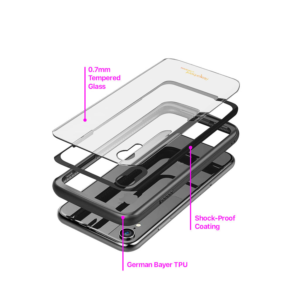 Capa protetora com absorção de choques MICRODIA 3D-CRUVI, para iPhone XS / XS Max