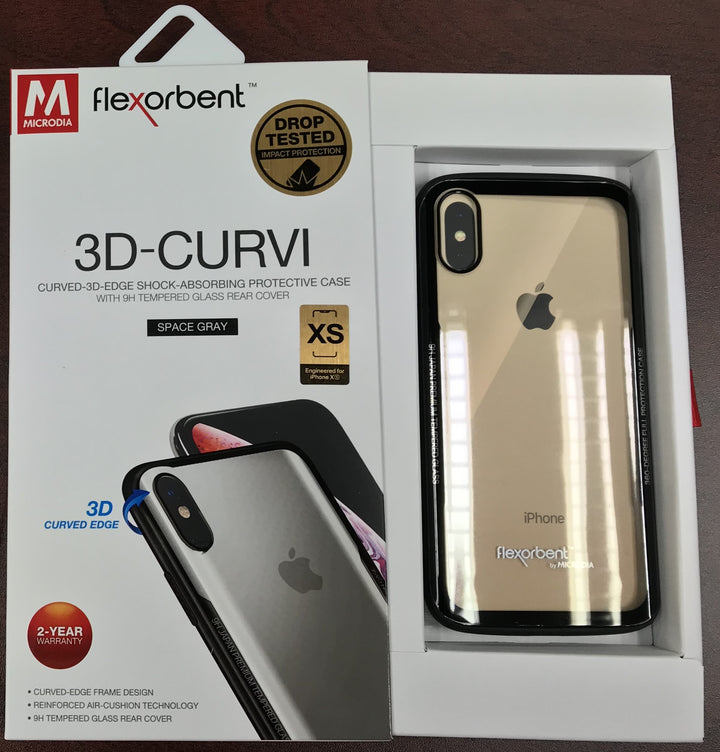 Ochronne etui MICRODIA 3D-CRUVI pochłaniające wstrząsy, dla iPhone XS / XS Max