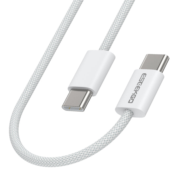 Eseekgo 100W USB C to USB C 5.0A PD3.0 Fast Charging Braided Cable, 1.2M White