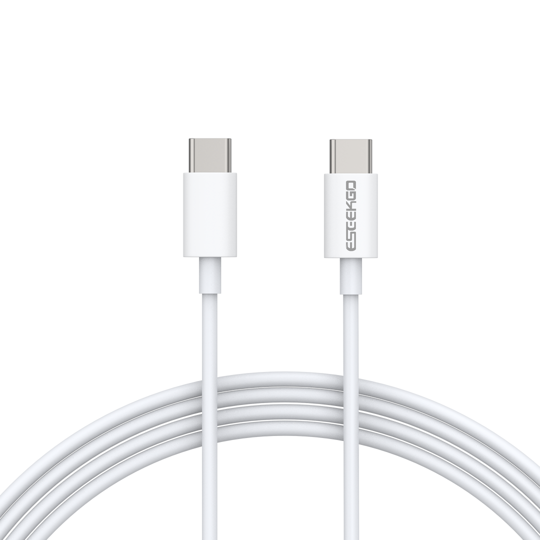 ESEEKGO 66W hurtigopladende USB-C til USB-C-kabel, hvid