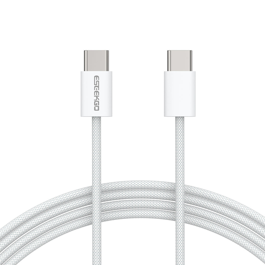 Eseekgo 100W USB C to USB C 5.0A PD3.0 Fast Charging Braided Cable, 1.2M White