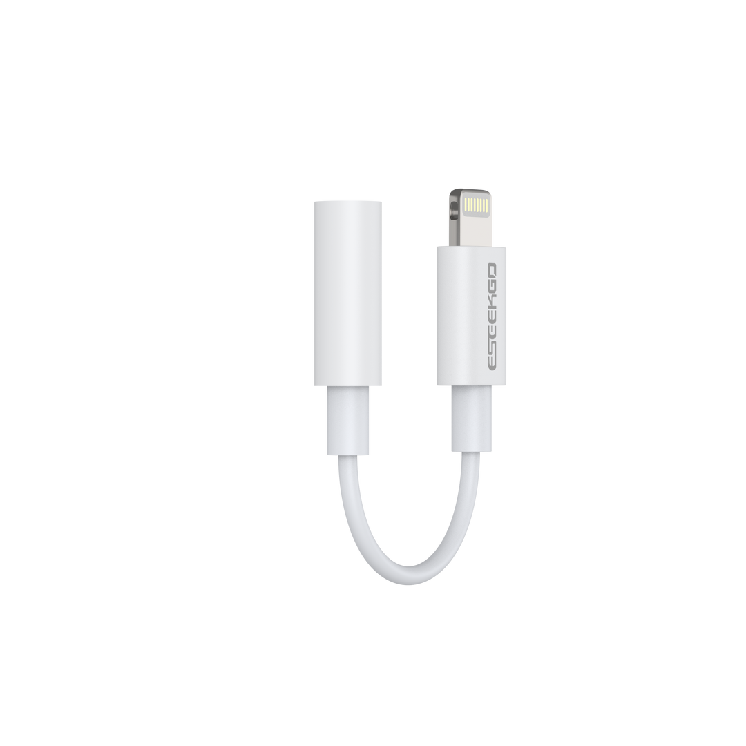 ESEEKGO Adaptador de conector Lightning a conector de auriculares de 3,5 mm con certificación MFi