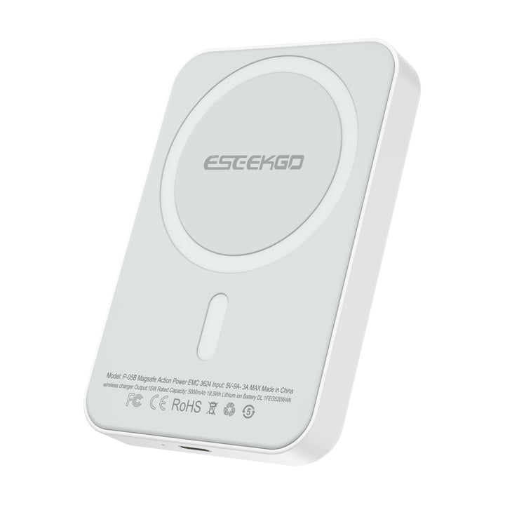 Eseekgo 5000mAh 15W Super-Fast Magnetic Wireless Power Bank with FREE USB-C cable