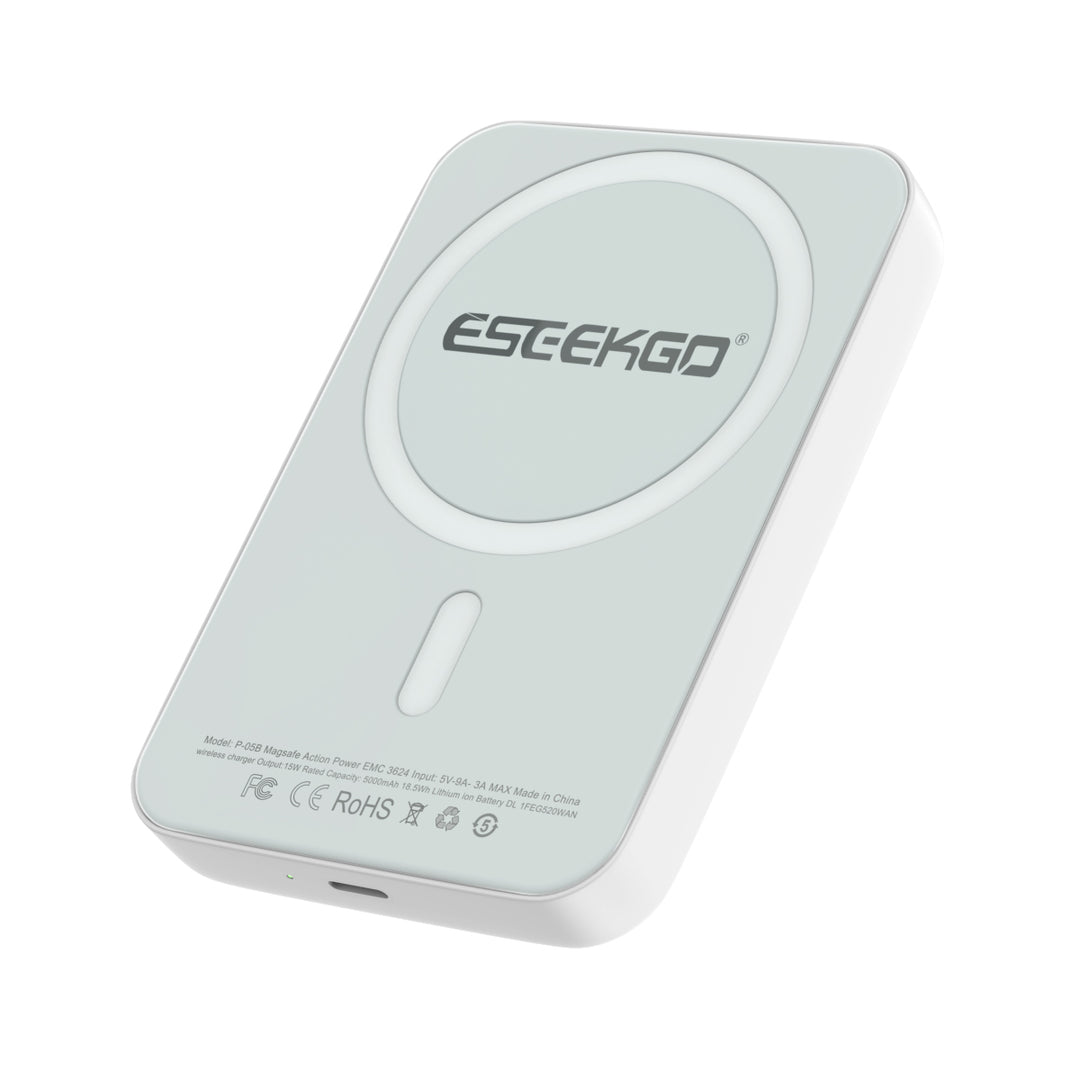 Eseekgo 5000mAh 15W Super-Fast Magnetic Wireless Power Bank with FREE USB-C cable