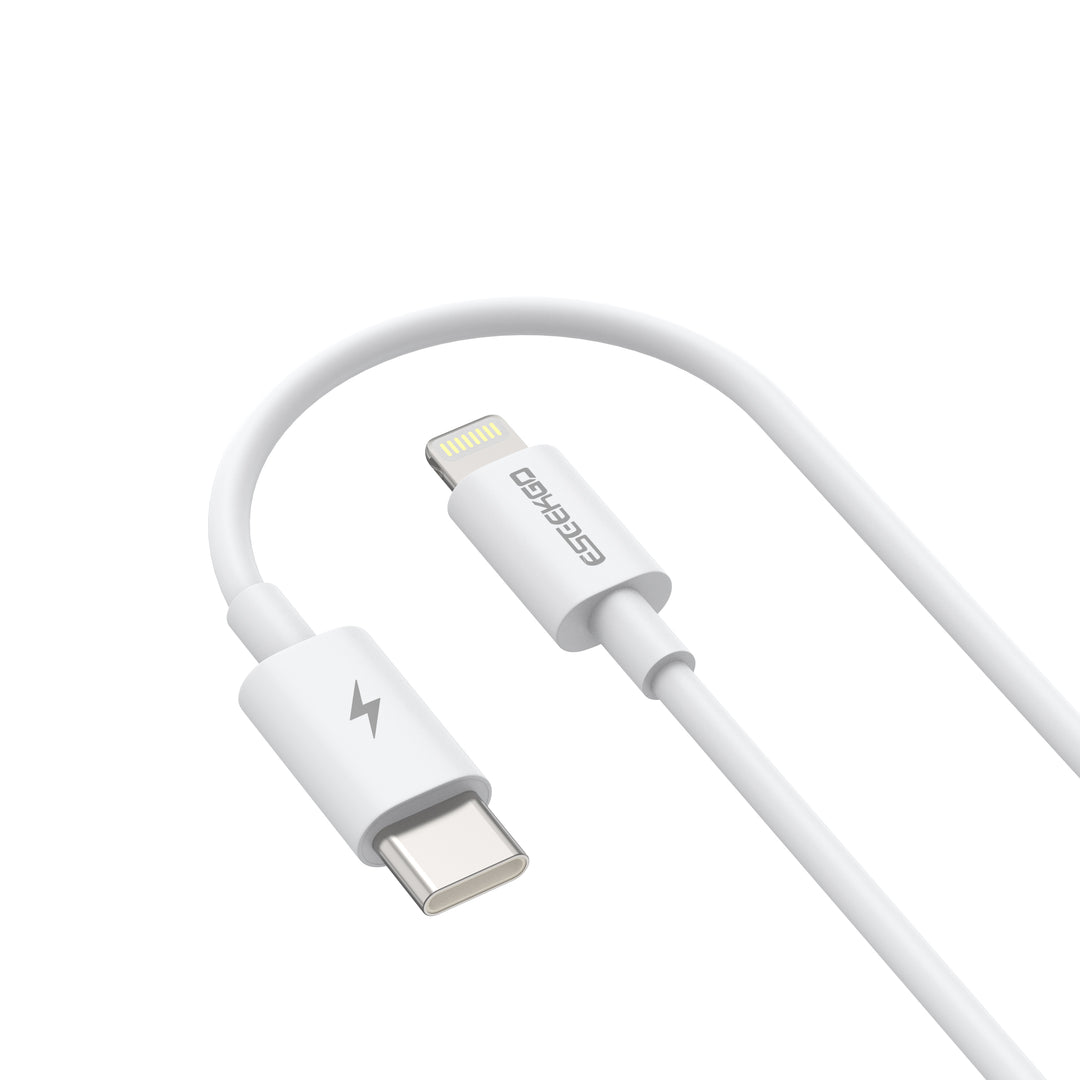 ESEEKGO 27W MFi-zertifiziertes Schnelllade-USB-C-auf-Lightning-Kabel, weiß