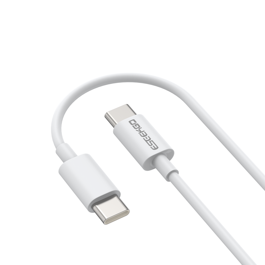 ESEEKGO 66W snabbladdande USB-C till USB-C-kabel, vit