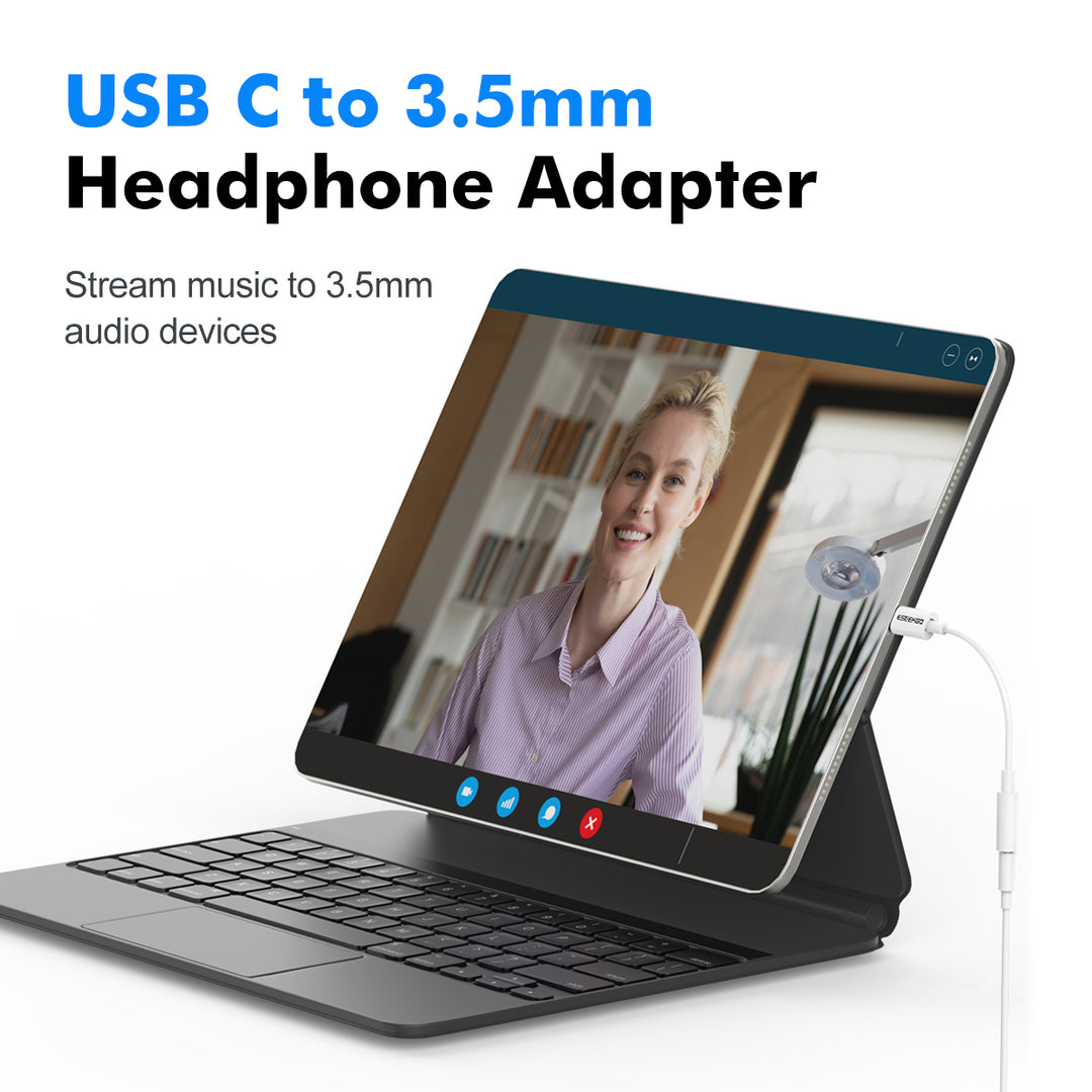 ESEEKGO Adaptador USB C para ficha de auscultadores de 3,5 mm para iPhone série 15, iPad Pro/Air/mini, Samsung Galaxy, Pixel, HUAWEI, Xiaom, Google Pixel