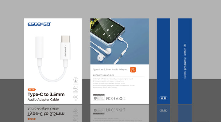 ESEEKGO USB C till 3,5 mm adapter för hörlursuttag för iPhone 15-serien, iPad Pro/Air/mini, Samsung Galaxy, Pixel, HUAWEI, Xiaom, Google Pixel