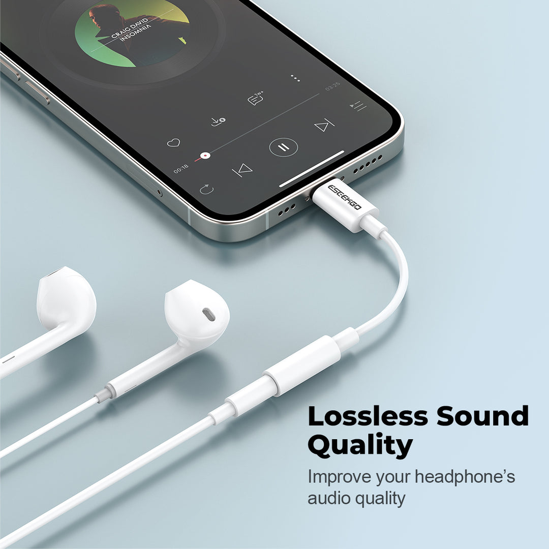 Eseekgo USB-C to 3.5mm Adapter — Hi-Fi DAC Headphone Jack Converter for iPhone, iPad, Samsung &amp; More
