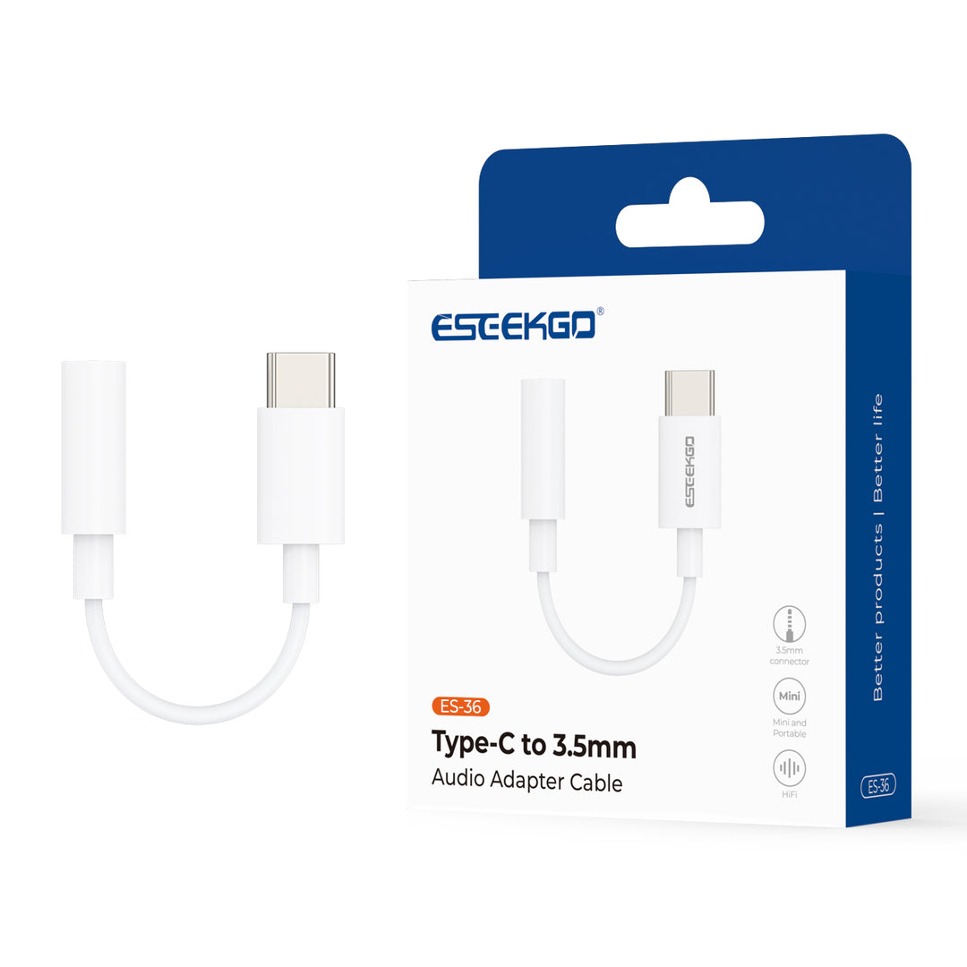 Eseekgo USB-C to 3.5mm Adapter — Hi-Fi DAC Headphone Jack Converter for iPhone, iPad, Samsung &amp; More