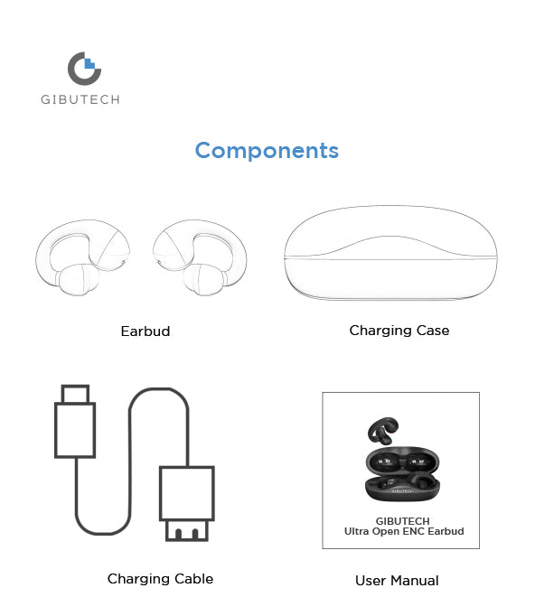 GIBUTECH Ultra Open Environmental Noise Cancellation ENC Ohrstöpsel mit Multi-Point-Anschluss - maximal 2 Geräte