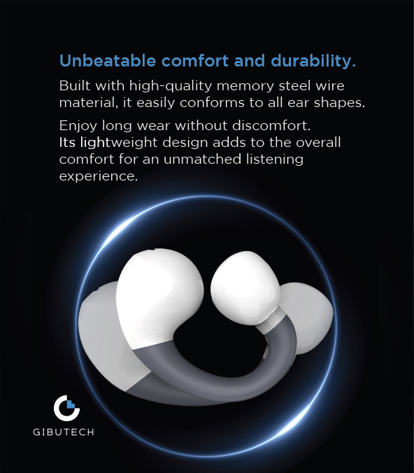 GIBUTECH Ultra Open Environmental Noise Cancellation ENC Earbud con connessione multi-punto - massimo 2 dispositivi