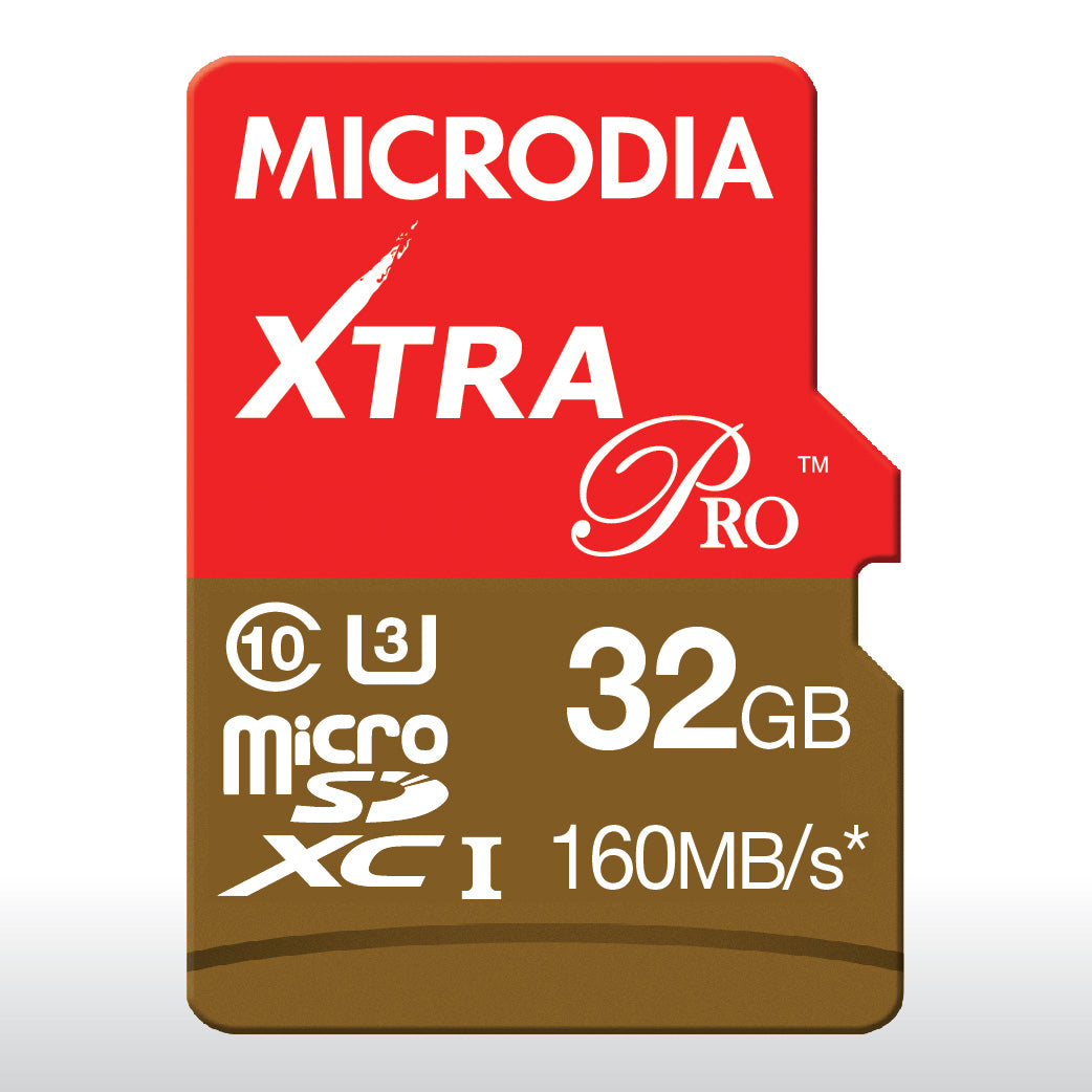 Microdia Xtra Pro microSD UHS-1 Card + SD Card Adapter - made for Serious Professional Photographers