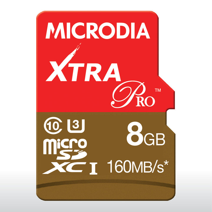 Cartão microSD UHS-1 MICRODIA XTRA Pro + Adaptador de cartão SD - concebido para fotógrafos profissionais sérios