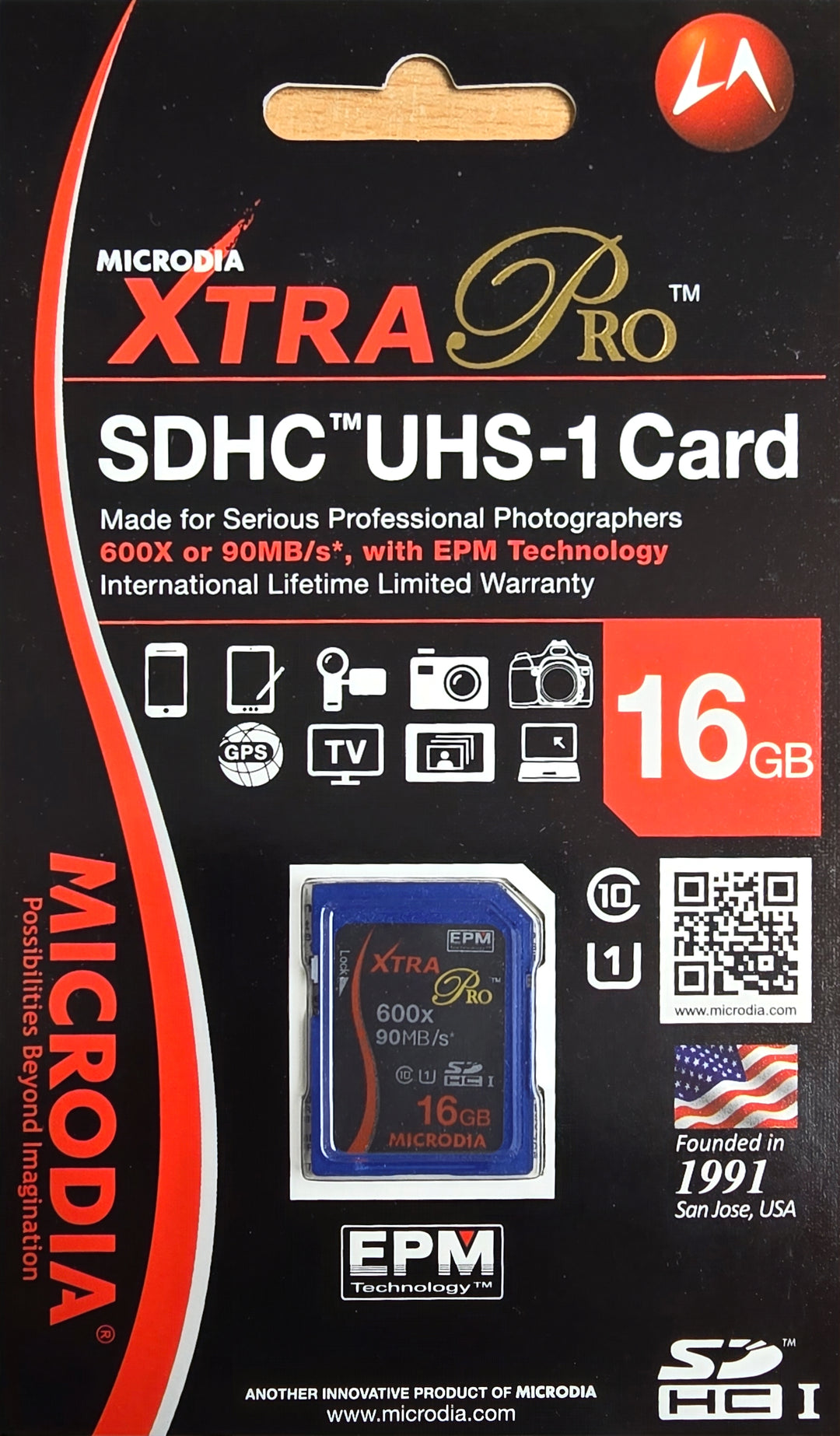 MICRODIA XTRA Pro SD 16GB-kort - för seriösa professionella fotografer