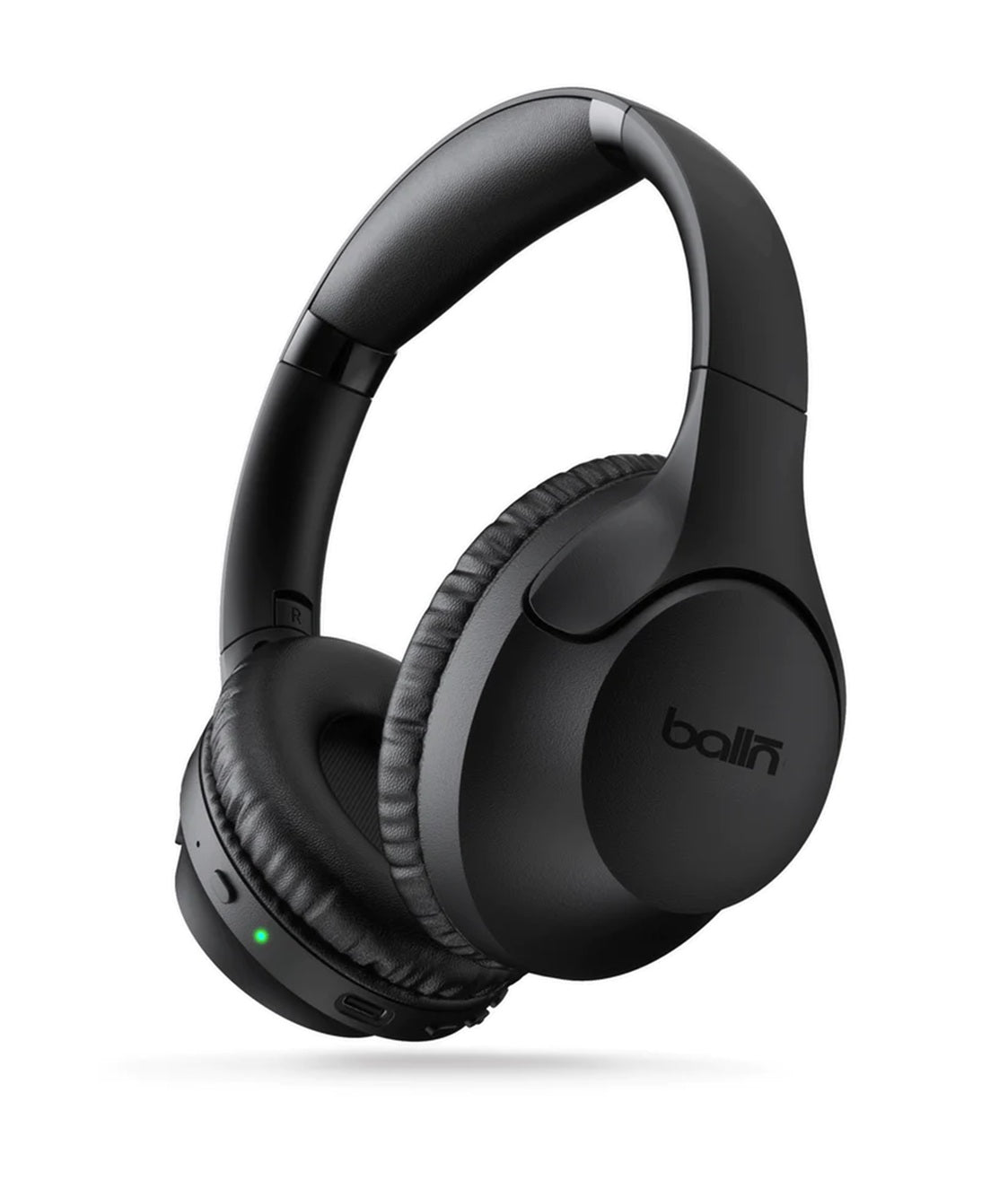 Black balln audio Lifestyle Pro wireless noise cancelling headphones, angled view