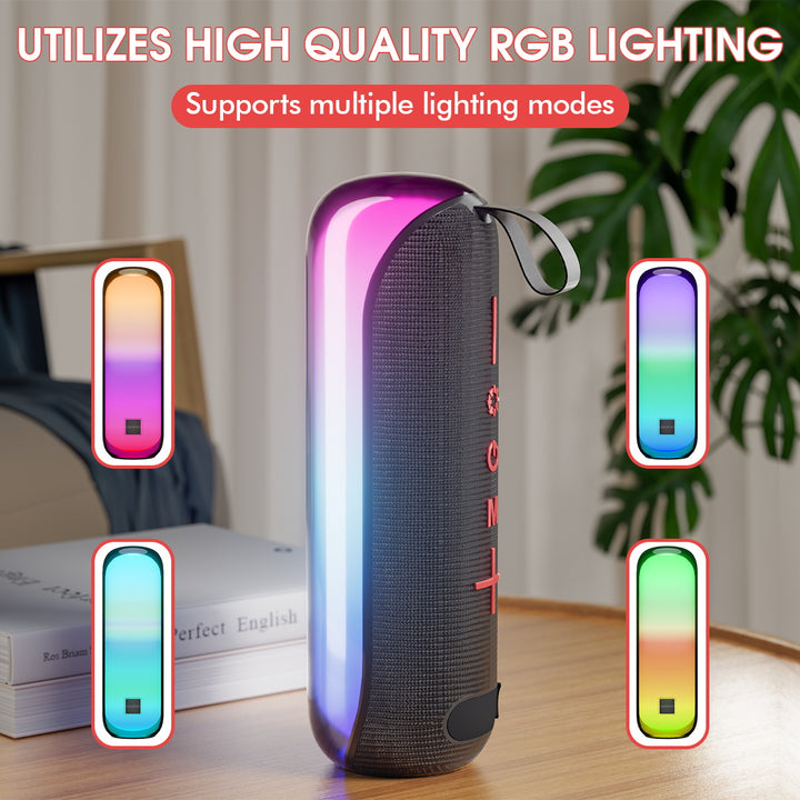 TWS Bluetooth Stereo Portable Outdoor Speaker with Radio, Torchlight and multi playback modes - microSD, MP3 Audio, Aux Connection, USB